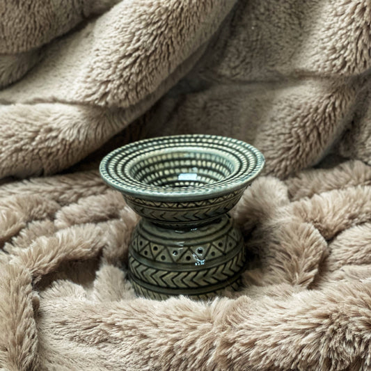 Ceramic Burner with Embossed Spirals Design